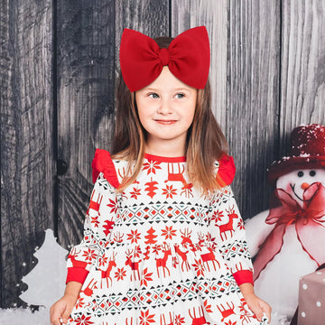 Yanjie Headbands - 7' Christmas Big Bows, Handmade Red And Green Hairbands For Newborn Toddler Infant, Hair Accessories Gifts F