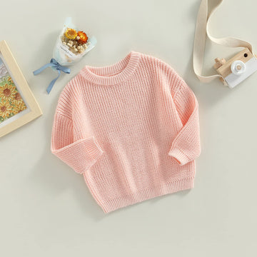 Afunbaby Baby Girl Boy Knit Sweater Blouse Pullover Sweatshirt Warm Crewneck Long Sleeve Tops For Infant Toddler (3-6 Months,Lit