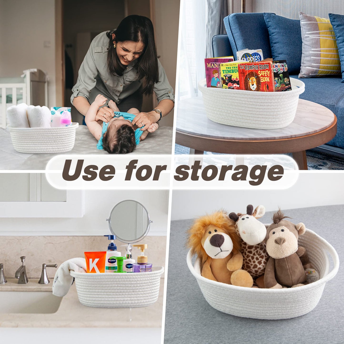 Pro Goleem Small Woven Basket With Gift Bags And Ribbons Durable Baskets For Fathers Day Gift Empty Small Rope Basket For Storag