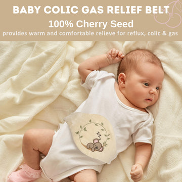 Baby Colic Gas And Upset Stomach Relief For Newborns-100% Cherry Seed-Heated Tummy Wrap-Colic Baby Swaddling Belt For Natural Re