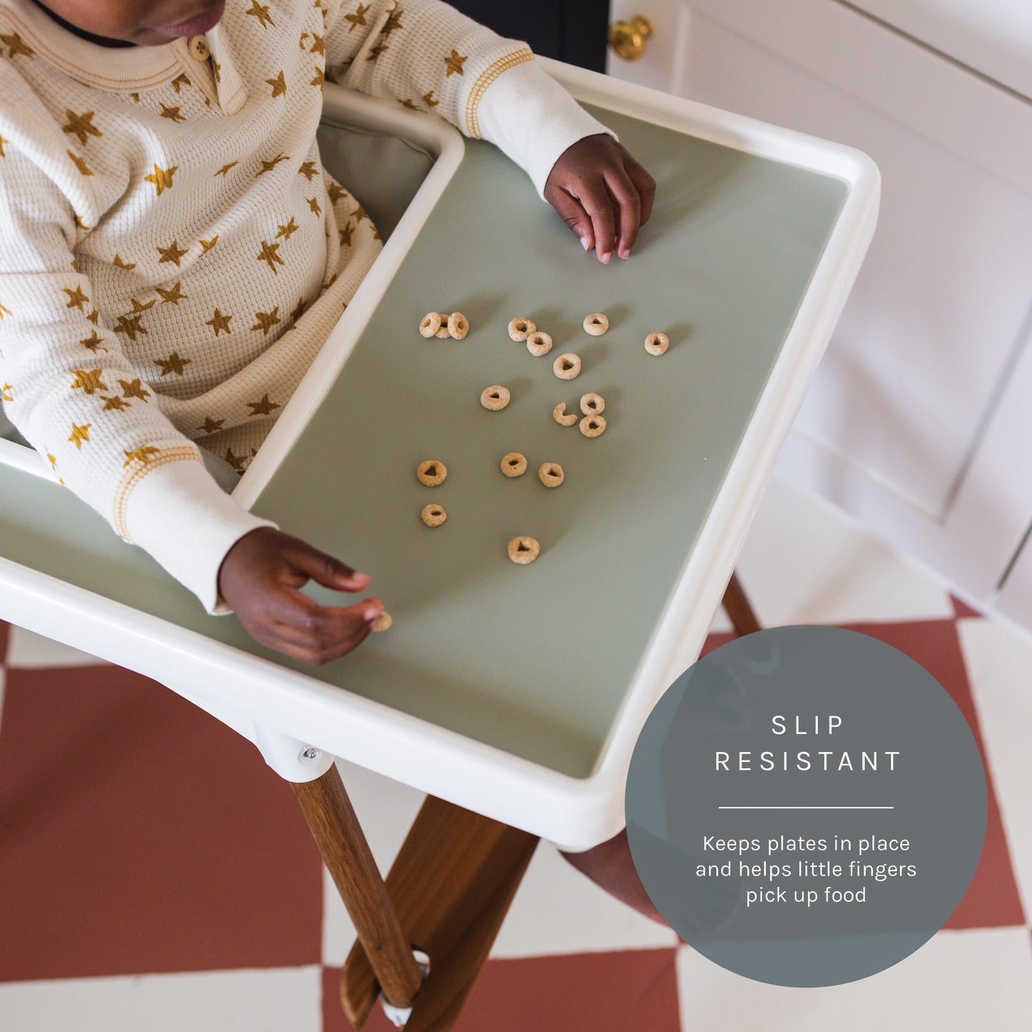 Yeah Baby Goods Placemats Compatible W/Antilop High Chair (Desert Sage) - Slip-Resistant & Food-Grade Silicone High Chair Mat Fo