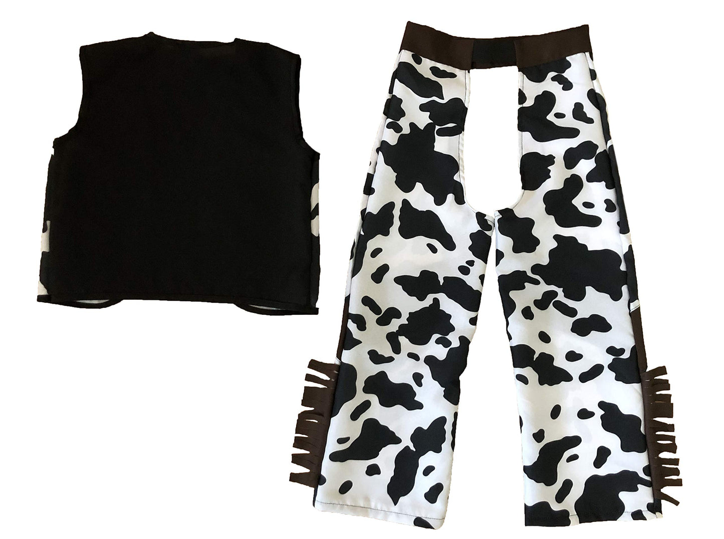 Storybook Wishes Classic Cowboy Chaps & Vest (4-6, Dark Brown/Black)