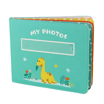 Baby'S My First Photo Album Of Dinosaur Theme, Soft Cloth Photo Album With Color Pages For 10 Pictures 4X6 Inch