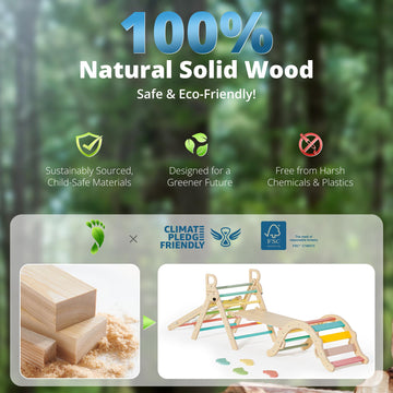 Bluewood 10-In-1 Pikler Triangle Set, Toddler Climbing Toys Indoor, Montessori Climber, Baby Jungle Gyms With Arch, Extra Rope L