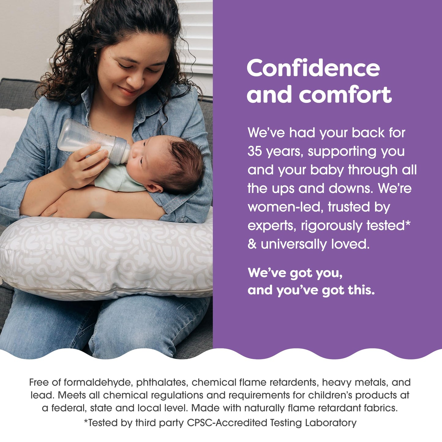 Boppy Nursing Pillow Cover, Cream Retro Squiggles, Single Cover, Easy-On Slipcover With Extra Soft 100% Polyester Microfiber Fab