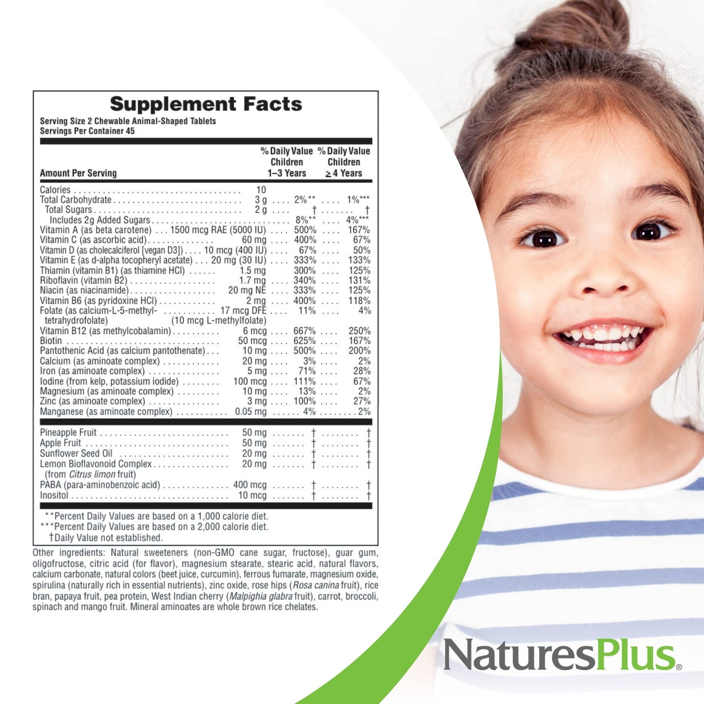 Natures Plus Animal Parade Multivitamin Childrens Chewables - Watermelon Flavor - 90 Animal Shaped Tablets - Promotes Health And