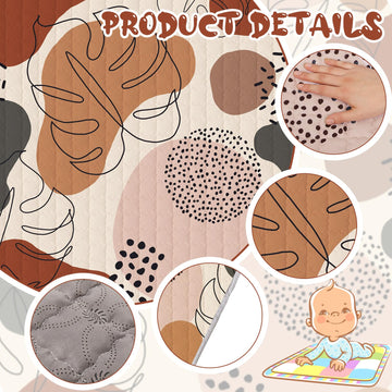 Funtery Woodland Animals Hexagon Playpen Mat Baby Play Mat Foldable Soft Nursery Rug Portable Baby Playmat Washable Comfortable