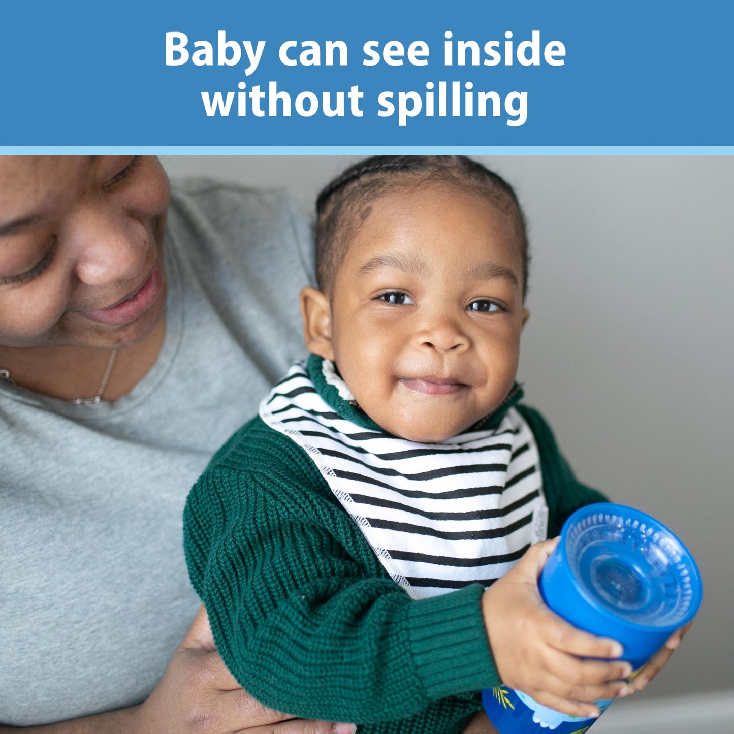 Dr. Browns Milestones Cheers 360 Cup Spoutless Transition Cup, Travel Friendly & Leak-Free Sippy Cup, Blue Alligator, 10 Oz/300