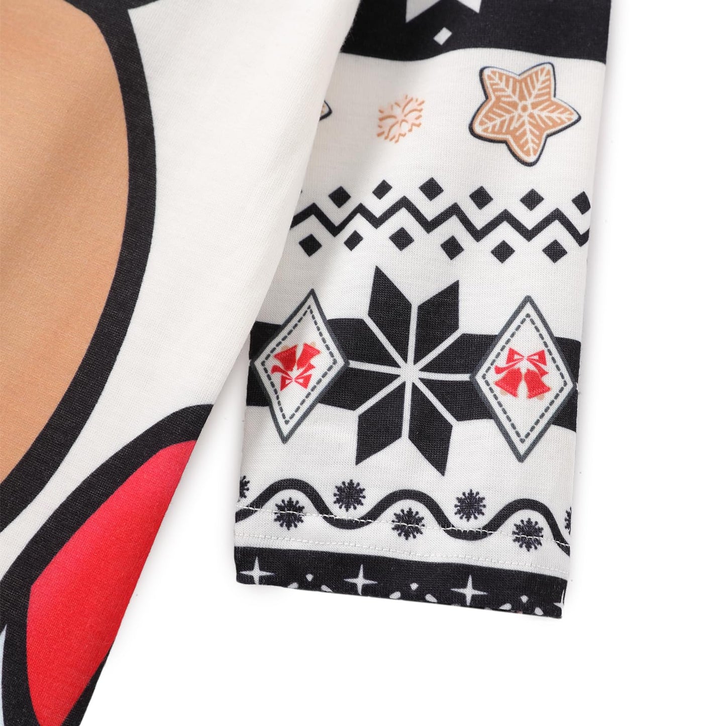 Iffei Matching Family Pajamas Sets Christmas Pj'S Gingerbread Print Top And Bottom Sleepwear Jammies With Pockets Black White 3-