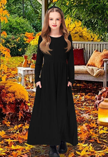 Kids Halloween Dress Girls Pumpkin Print Cute Orange Jack O Lantern Dress 13-14 Years