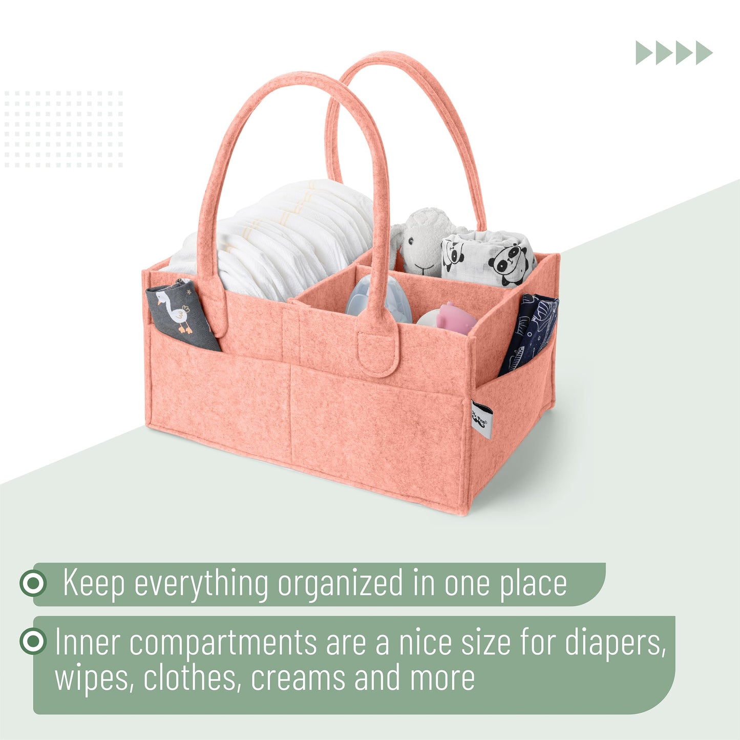 Mr. Pen- Baby Diaper Caddy Organizer, Coral, Baby Organizer, Car Diaper Caddy, Baby Caddy Organizer, Portable Diaper Caddy, Diap