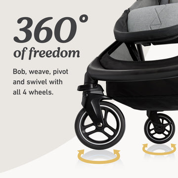 Graco Premier Modes Merge Stroller, Featuring Ez Spin Wheels That Move Like A Roller Bag, Midtown