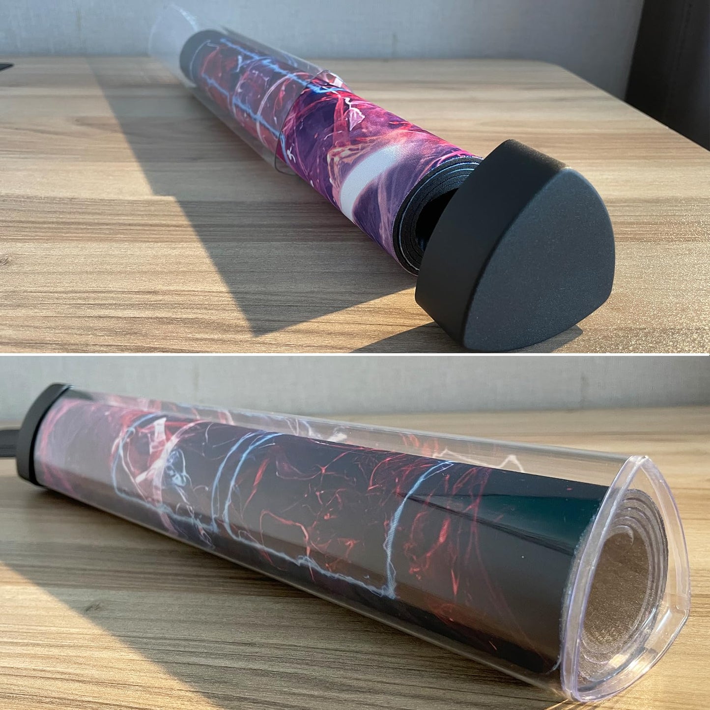 Sabermaster 3 Pcs Playmat Tube Prism-Shaped Playmat Tube For Mtg Playmat Ygo Playmat Dtcg Playmat Will Not Roll Off Surface (3 P