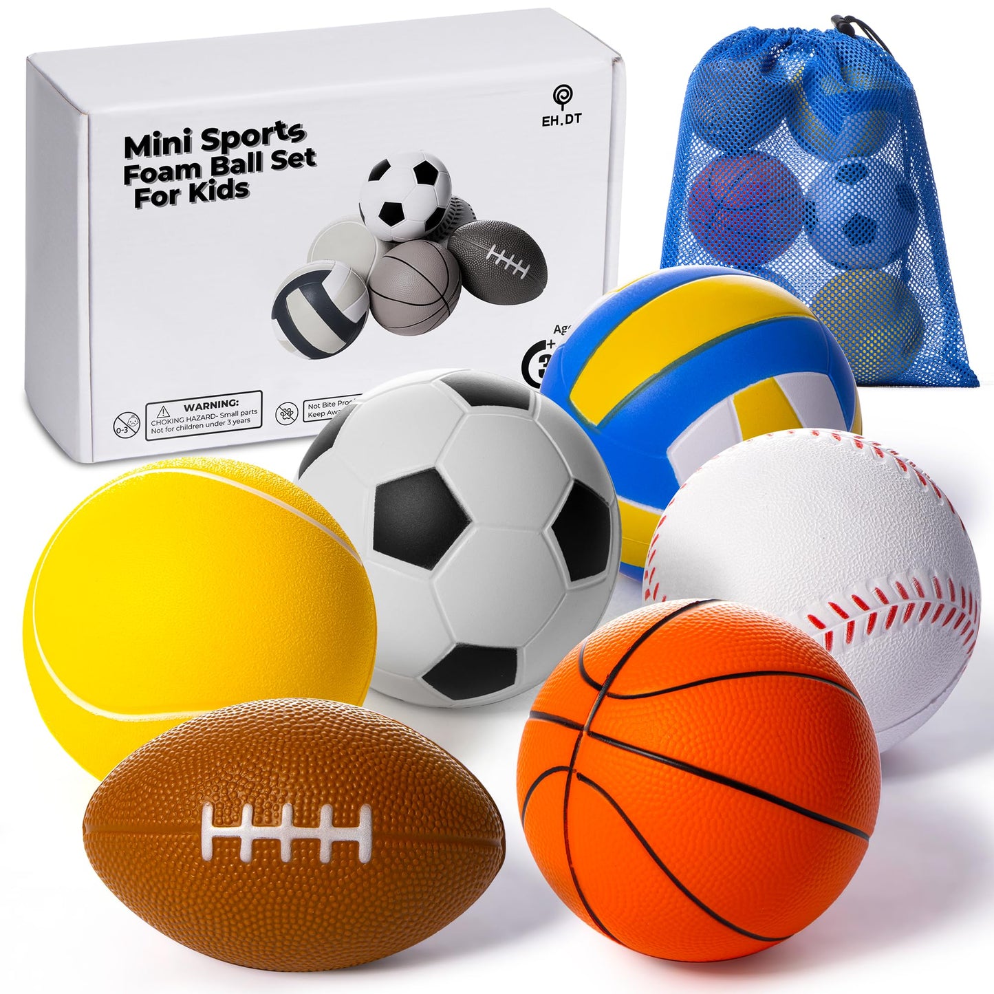 Set Of 6 Mini Sports Foam Balls for Kids Ball, Outdoor Toddler Toys, Toddler Ball Toys, Toddler Sports Toys, Outdoor Toys For To