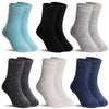 Kids Merino Wool Socks Boys Girls Hiking Boot Winter Thermal Warm Cozy Soft Toddler Thick Crew Socks 6 Pairs (6 Pairs Solid Colo