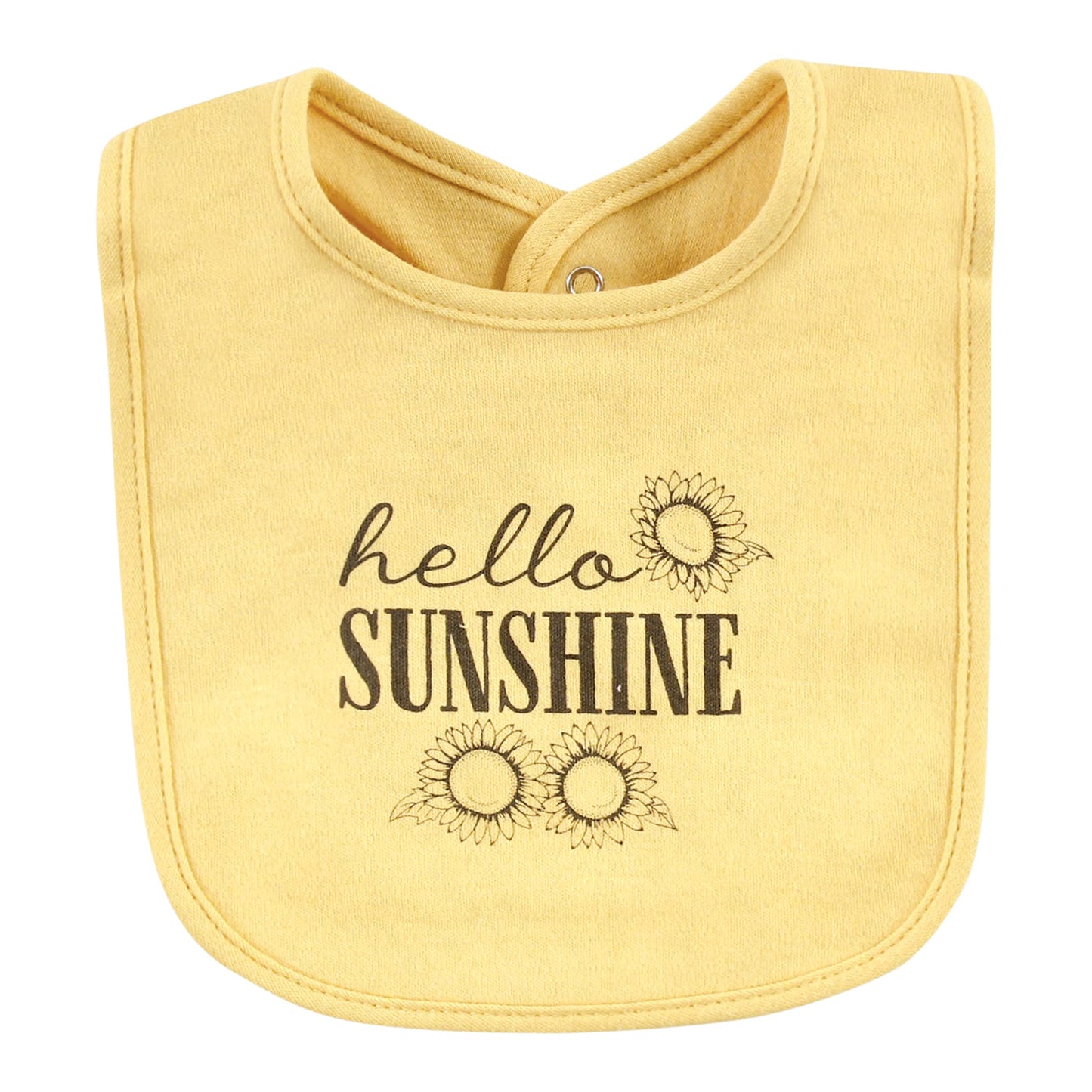 Hudson Baby Unisex Baby Cotton Bibs, Sunflower, One Size