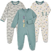 Aablexema Baby Footie Pajama With Mitten Cuffs, Double Zipper Infant Cotton Clothes Sleeper Pjs, Footed Sleep Play(Car Style,6-9