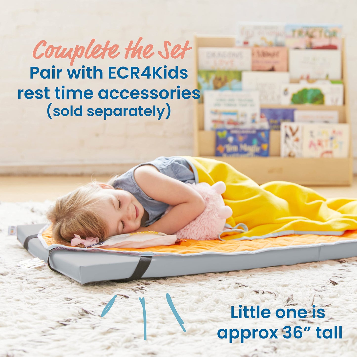 Ecr4Kids Softzone Rainbow Rest Mat, 2In, Sleeping Pad, Contemporary, 5-Piece