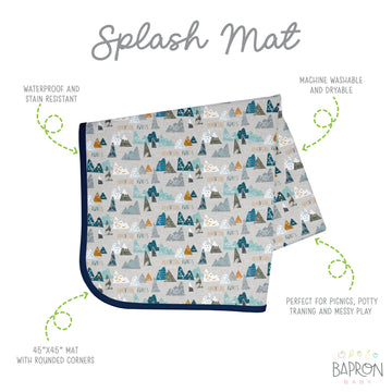 Bapronbaby Adventure Awaits Splash Mat - Waterproof Catch-All For Under High Chairs, Floors, Tables, Playtime Or Arts & Crafts -