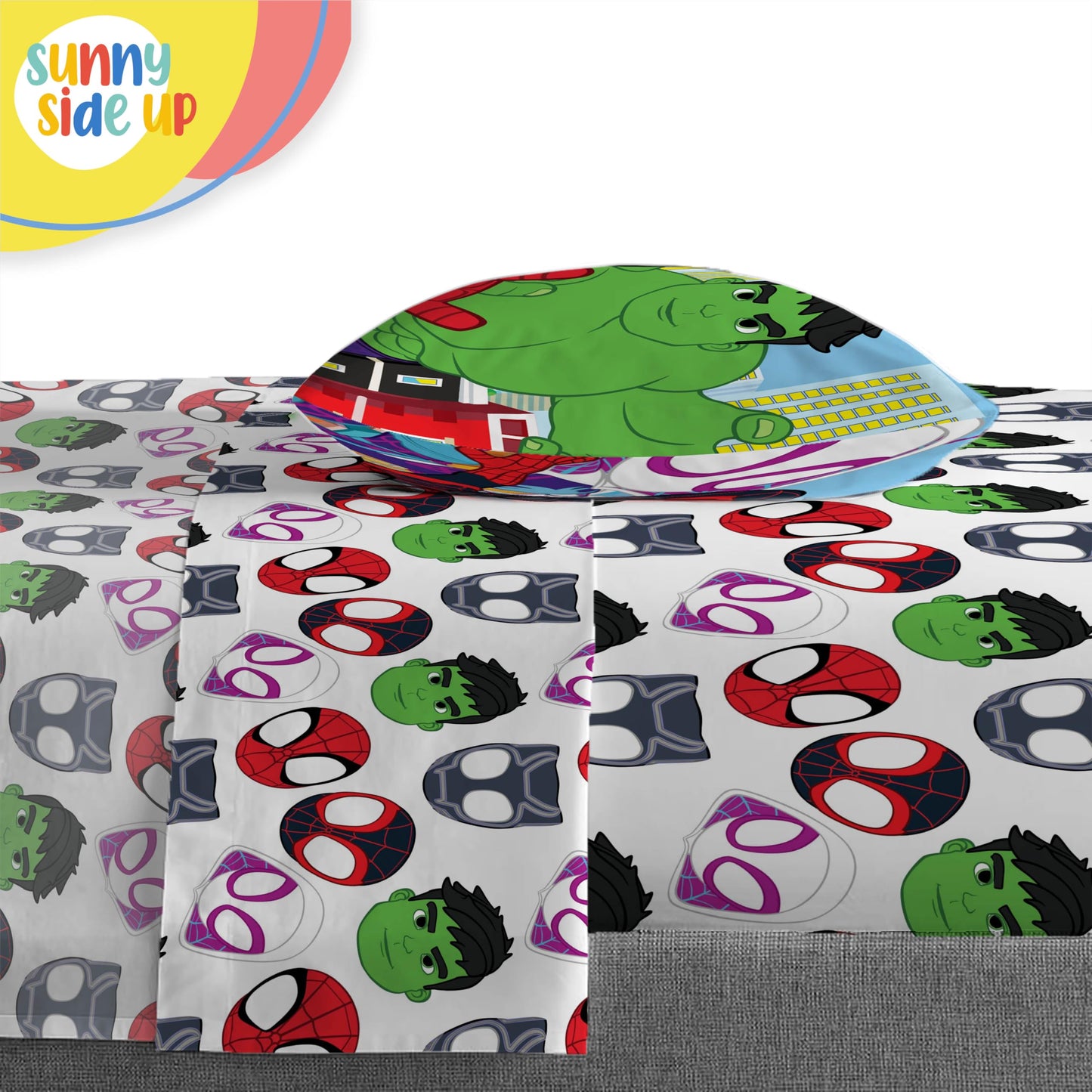 Sunny Side Up Marvel Spidey & His Amazing Friends Toddler Comforter Set - 4 Piece Preschool Bedding Includes Comforter, Sheets &
