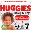 Huggies Size 7 Diapers, Snug & Dry Baby Diapers, Size 7 (41+ Lbs), 15 Count, Packaging May Vary