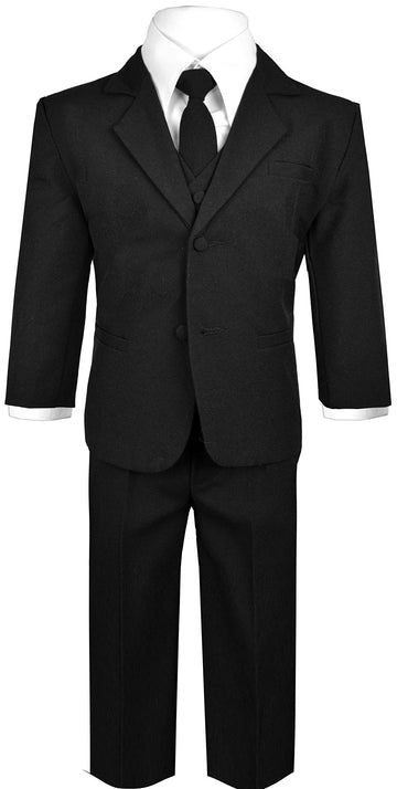 Black N Bianco Boys Suit With Tie For Toddlers And Infants. (Large 12-18 Months, Black)