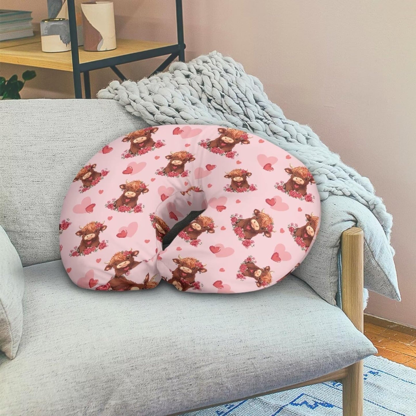 Tongluoye Highland Cow Nursing Pillow Cover For Baby Girls Boys Nursing Pillowcase Stretchy Breastfeeding Pillow Slipcovers For