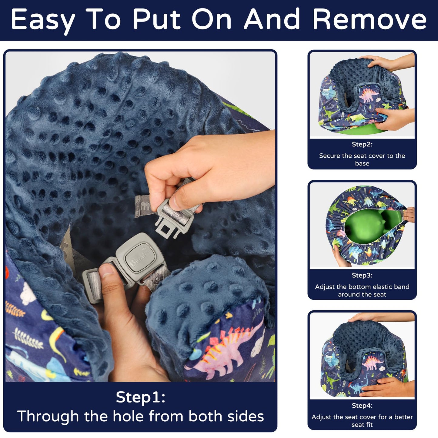 Dayeeball Seat Cover Compatible With Bumbo Seat, Soft And Breathable Baby Floor Seat Cover For Baby Boy & Girl (Cover Only), Din