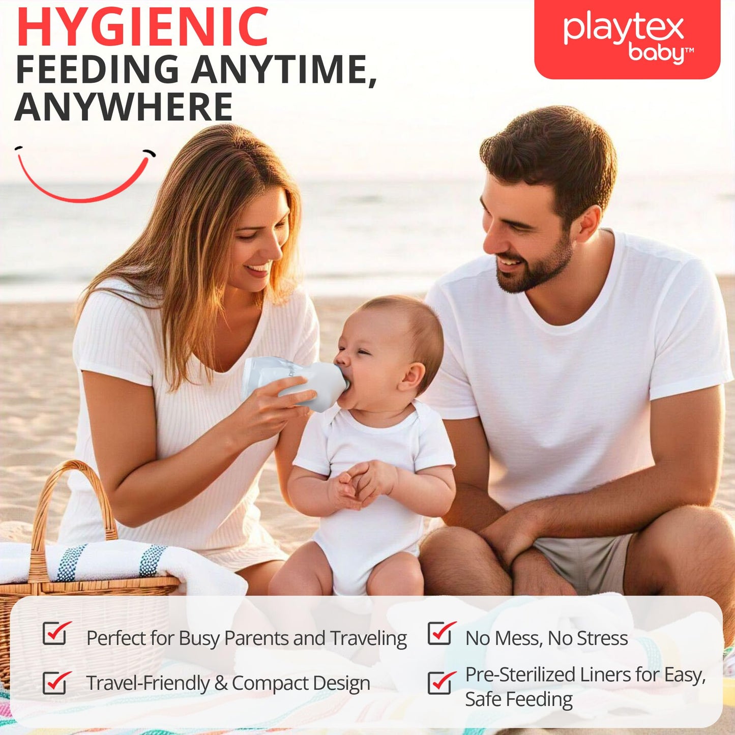 Playtex Baby Nurser Pre-Sterilized Disposable Drop-Ins Bottle Liners, Closer To Breastfeeding, 8 Oz, 50 Count