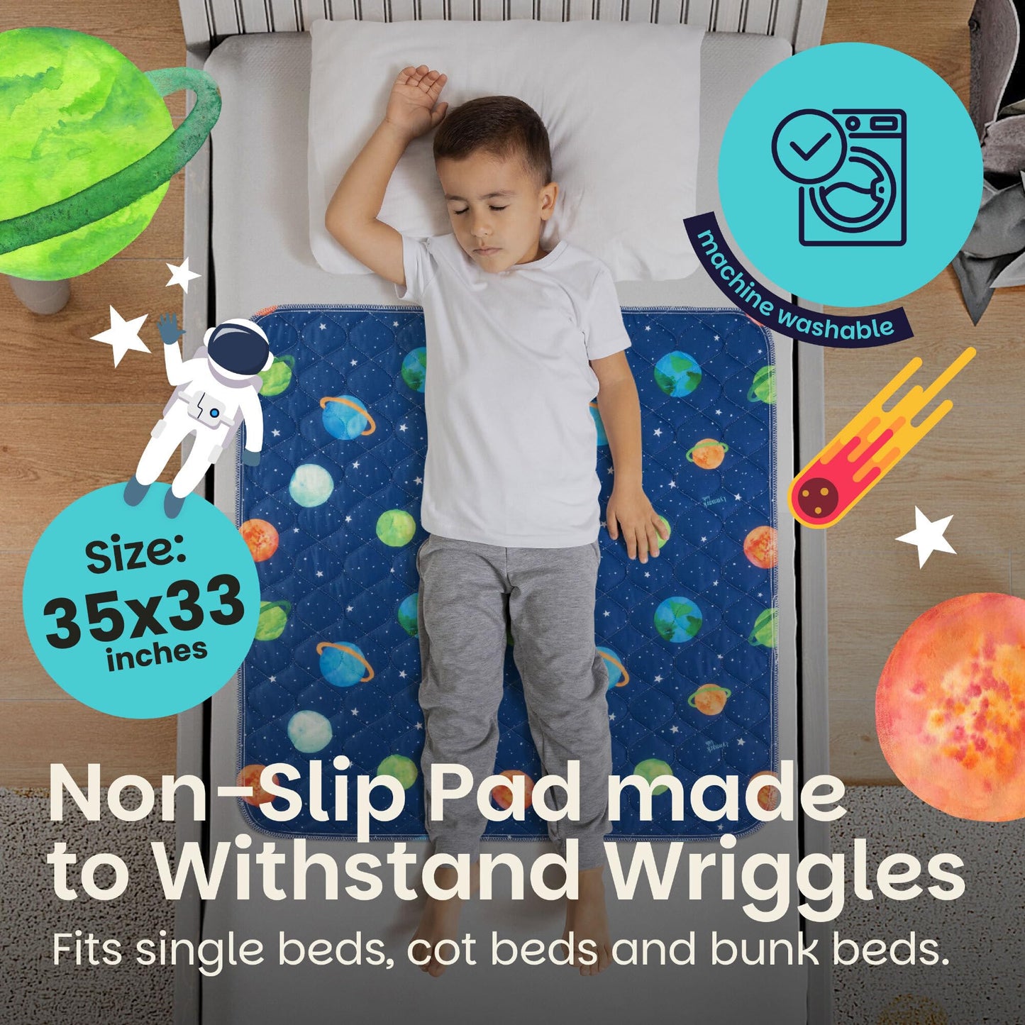 2X Potty Training Waterproof Bed Pad- Night Time Bed Protector Excellent For Toilet Training, Incontinence & Bedwetting, Reusabl