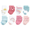 Hudson Baby Unisex Baby Cotton Rich Newborn And Terry Socks, Modern Rainbow, 0-6 Months