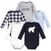 Hudson Baby Unisex Baby Cotton Long-Sleeve Bodysuits, Polar Bear, 3-6 Months Us