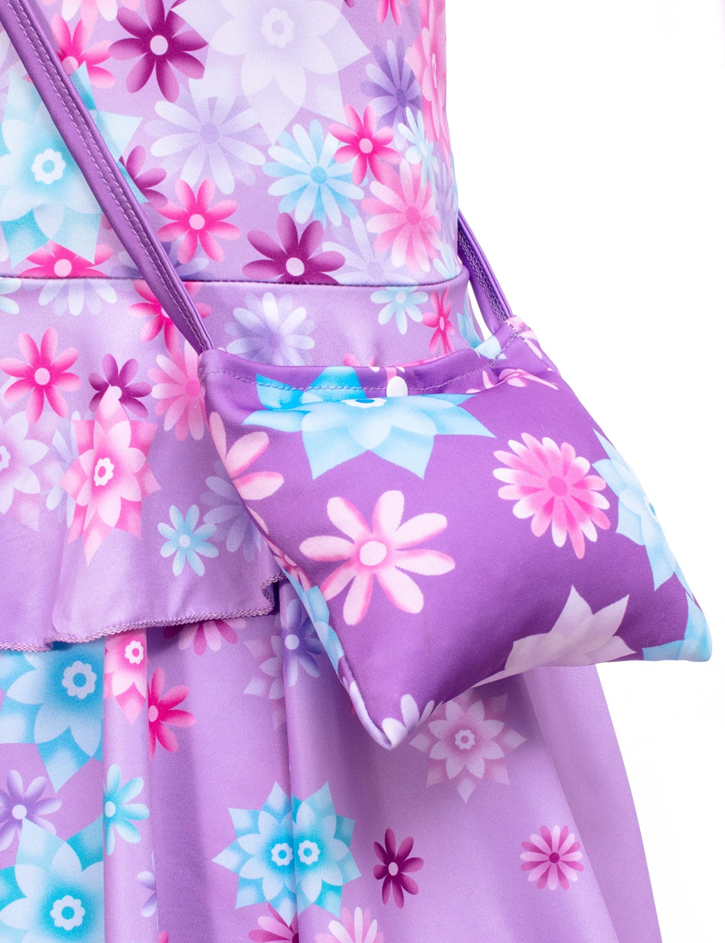 Kaisebile Princess Costume for Girls Birthday Halloween Party Dress Up with Bag,Leis Necklace Headband 3T 4T