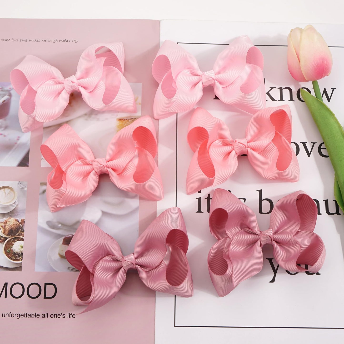 Joyoyo 40Pcs 4.5' Hair Bows Alligator Clips, Grosgrain Ribbon Girls Bows Clips Barrettes Hair Accessories For Baby Girls Toddle