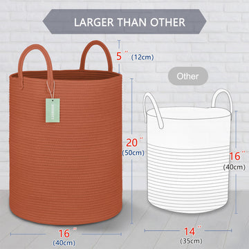 Bosroty Large Laundry Hamper Basket For Girls Boys Kids 65L, Tall Nursery Hamper With Handles, Woven Blanket Basket For Storage