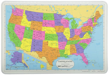 Painless Learning Educational Placemats For Kids Usa And World Maps, Solar System, The Human Body Laminated Washable Reversible