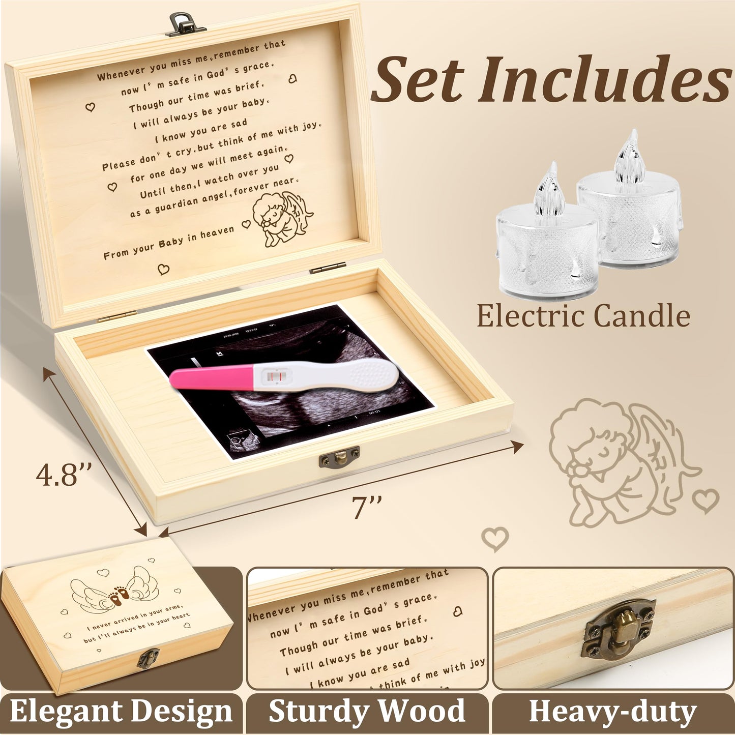 Miscarriage Gifts For Mothers, Miscarriage Memorial Box With Candle, Angel Baby Memorial Gift, Child Loss Memorial Sympathy Gift