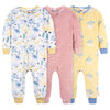 Gerber Baby Girl'S Flame Resistant Fleece Footless Pajamas 3-Pack, Multi Floral