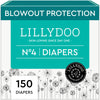 LILLYDOO Baby Diapers - Size 4 (20-31 lbs), Monthly Supply (150 Count), Leak Protection, Skin-Friendly, Ultrasoft, Perfume- & Ch