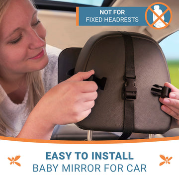 Shatterproof Baby Car Mirror, Fully View Infant In Rear Facing Car Seat - Newborn Safety, Crash Tested & Extra Wide, Crystal Cle