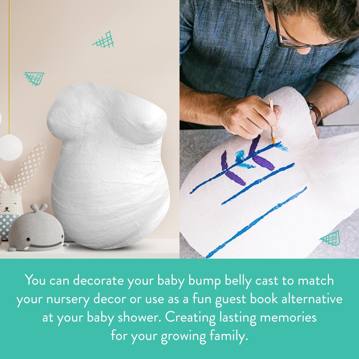 Kate & Milo Belly Casting Kit, Pregnancy Keepsake Making Kit, Easy To Make Diy Plaster Cast Baby Bump Keepsake, Gift For Expecti