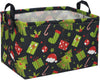 Sanjiaofen Rectangular Christmas Baskets,Tree Basket Empty,Waterproof PE Coating Kids Baskets with Handles,Gifts Book Bins,Gift