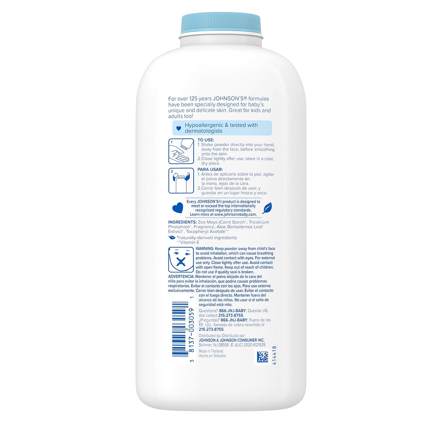Johnson'S Baby Powder, Pure Cornstarch, Aloe & Vitamin E, 22 Ounce (Pack Of 3) - Packaging May Vary
