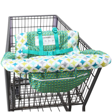 Baby Children Covers Shopping Cart Cushion For Infant Supermarket Cart Cover Protector (Green Star)