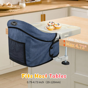 Hook On High Chair With Removable Dining Tray,Folding Portable Clip On Table High Chair,Baby Chair With Storage Bag For Indoor/O