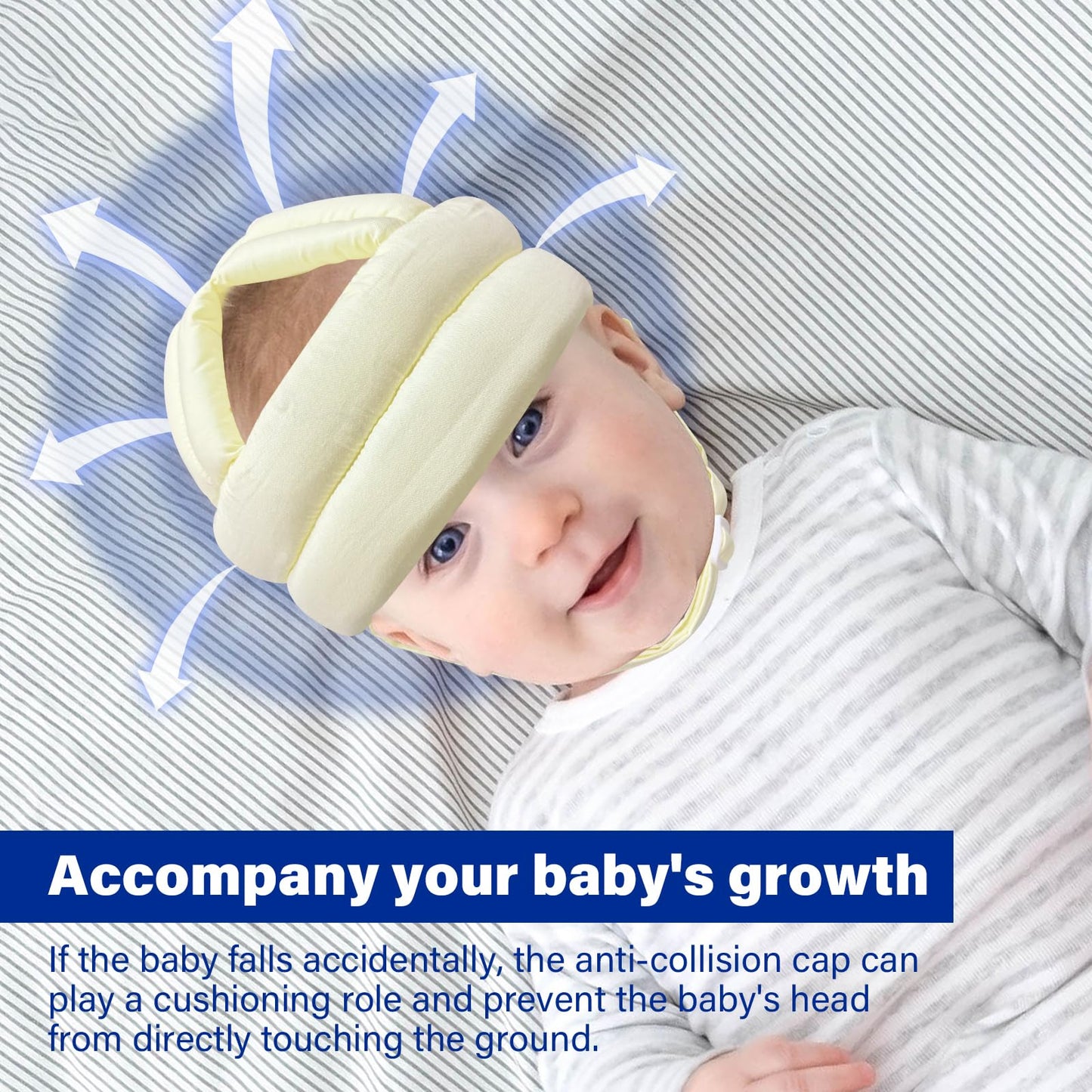 Baby Safety Helmet Adjustable For Walking Crawling, Baby Head Protector No Bumps And Cotton Soft Cushion Toddler Kids Breathable