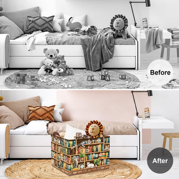 Clastyle Cat Book Shelf Basket For Reading Room Collapsible Toy Gift Kid Storage Basket Baby Clothes Organizer Nursery Bin