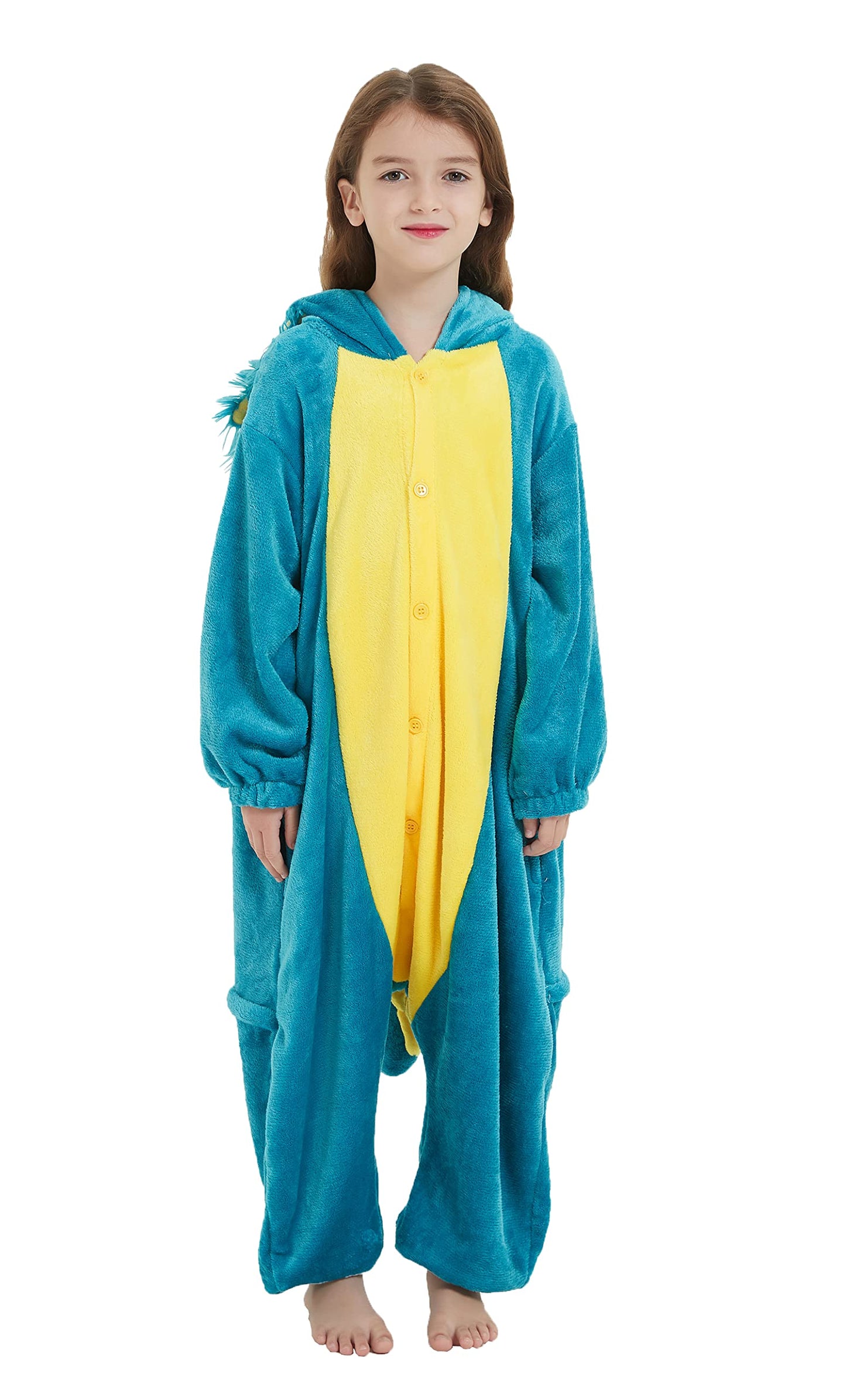Atoz Onesie For Kids, Animal Pajamas Halloween Cosplay Costume For Girls Boys, Axolotl 10-11Y