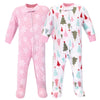 Hudson Baby Unisex Baby Fleece Sleep And Play, Sparkle Trees, 6-9 Months Us