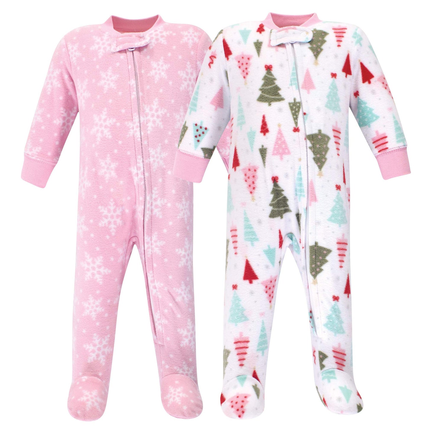 Hudson Baby Unisex Baby Fleece Sleep And Play, Sparkle Trees, 3-6 Months Us